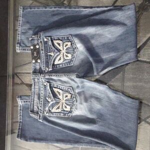 Miss Me Boot Cut Butterfly Jeans size 28x33 1/2